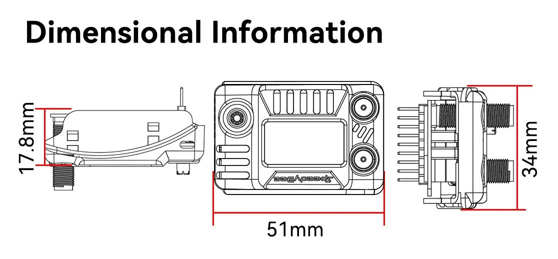 SpeedyBee 5.8GHz Diversity FPV Goggles Receiver Module
