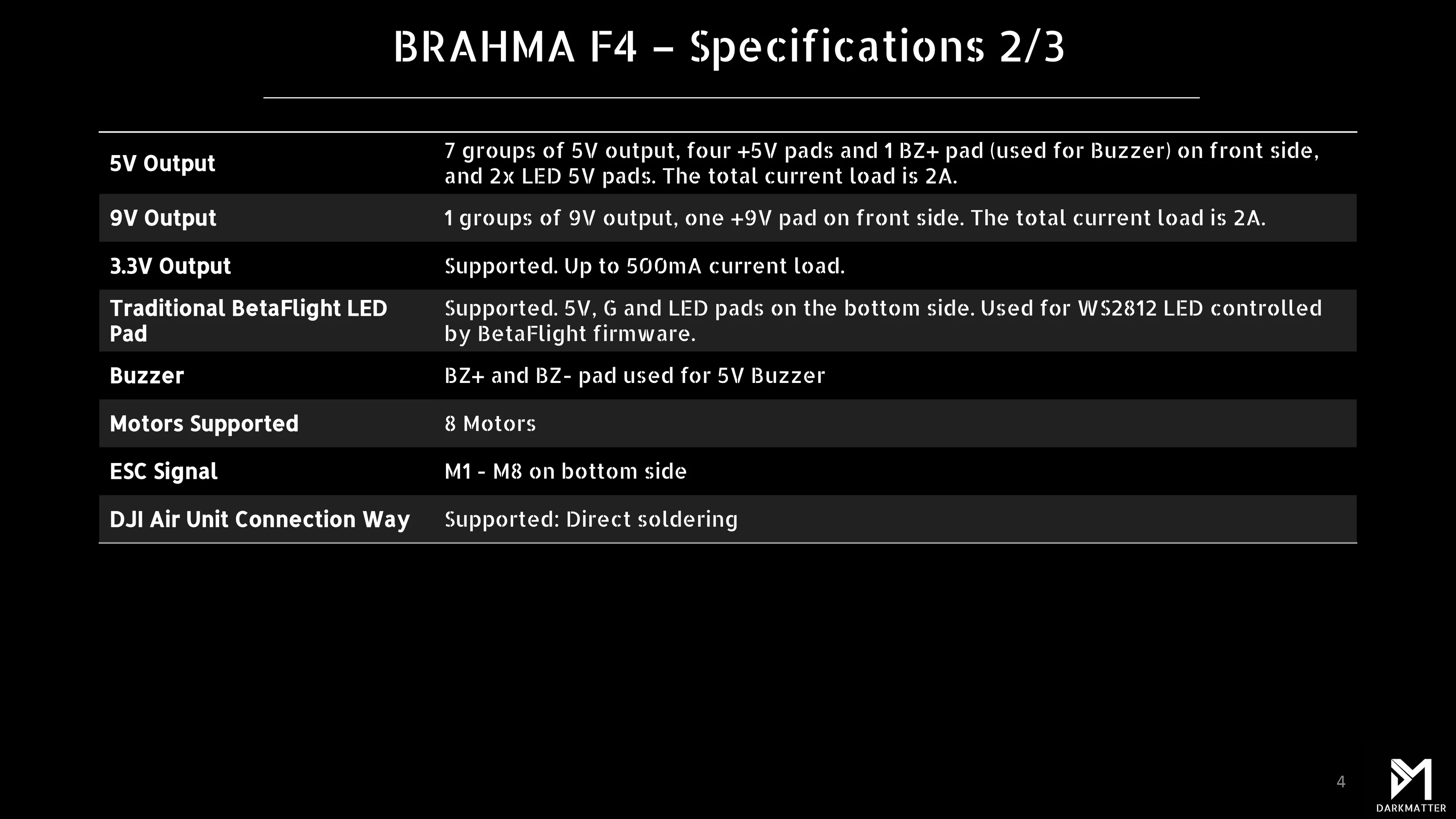 Darkmatter BRAHMA F4 MK-III STM32F405 Flight Controller