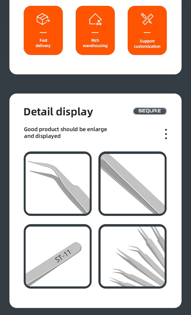 SEQURE High-Precision Anti-Static Tweezers Set