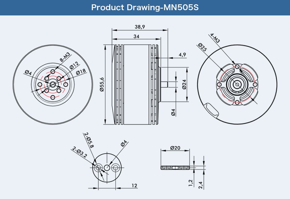 T-Motor Navigator MN505-S Waterproof Motor 320KV/380KV