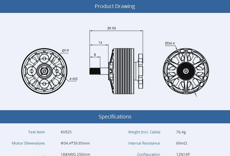 T-Motor Cine66 2812 Cinematic Motor 5-6S