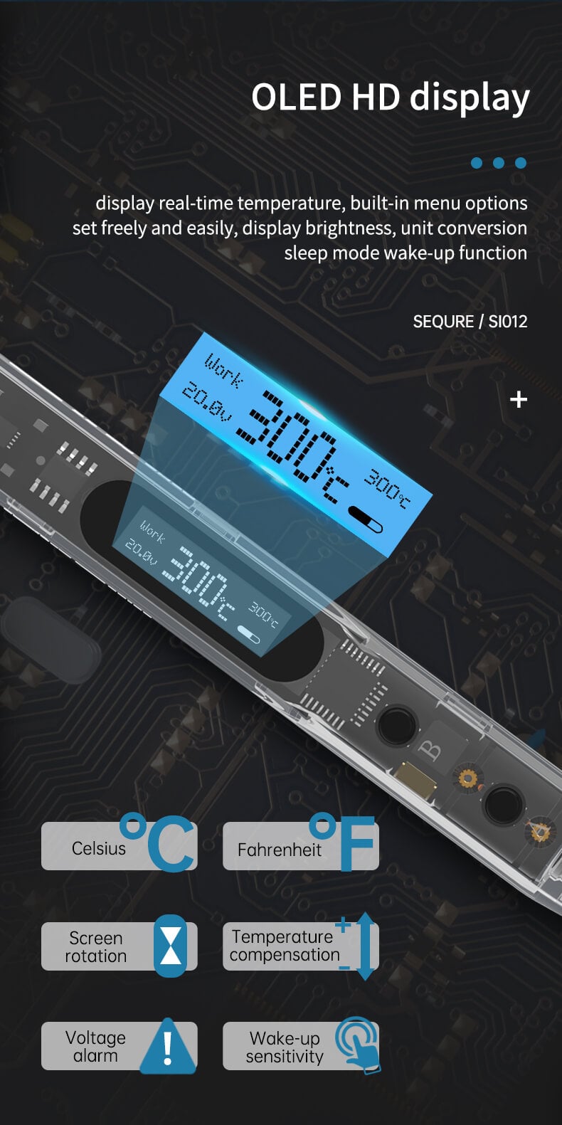 SEQURE SI012 Intelligent OLED Soldering Iron (T12)