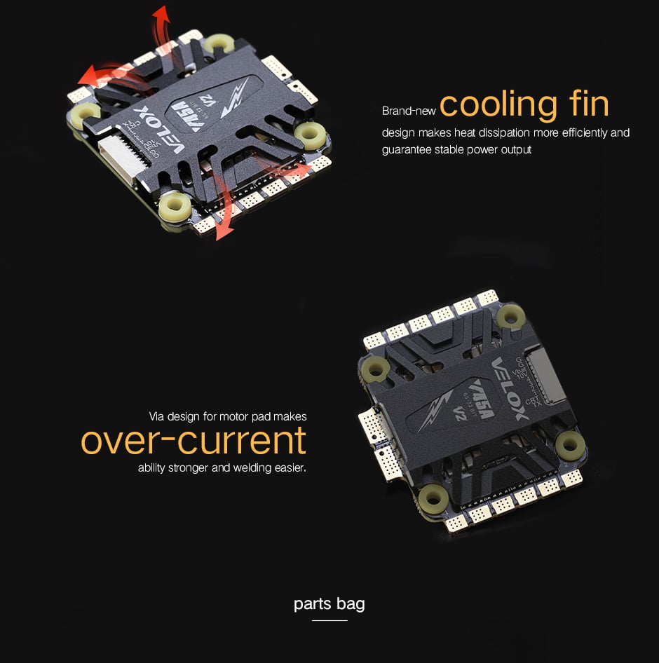 T-Motor Velox V2 V45A 3-6S BLHeli_32 4-in-1 ESC