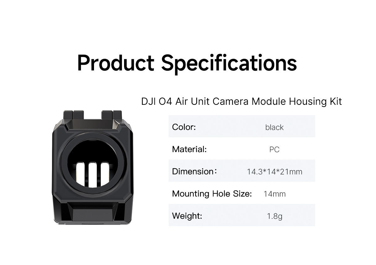 GEPRC DJI O4 Air Unit Camera Module Housing Kit (14mm Mount)