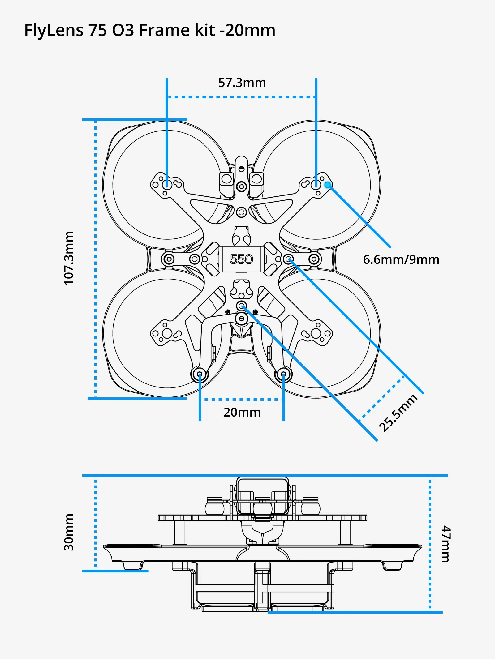 Flywoo FlyLens 75 Frame Kit V1.3 (O4 Pro)