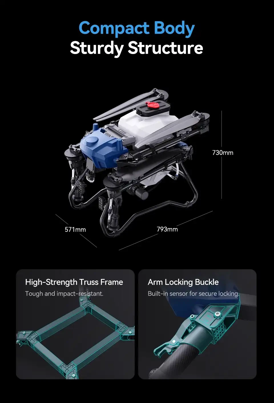 EFT K30 4-Axis Foldable Agri & Industrial Drone Frame
