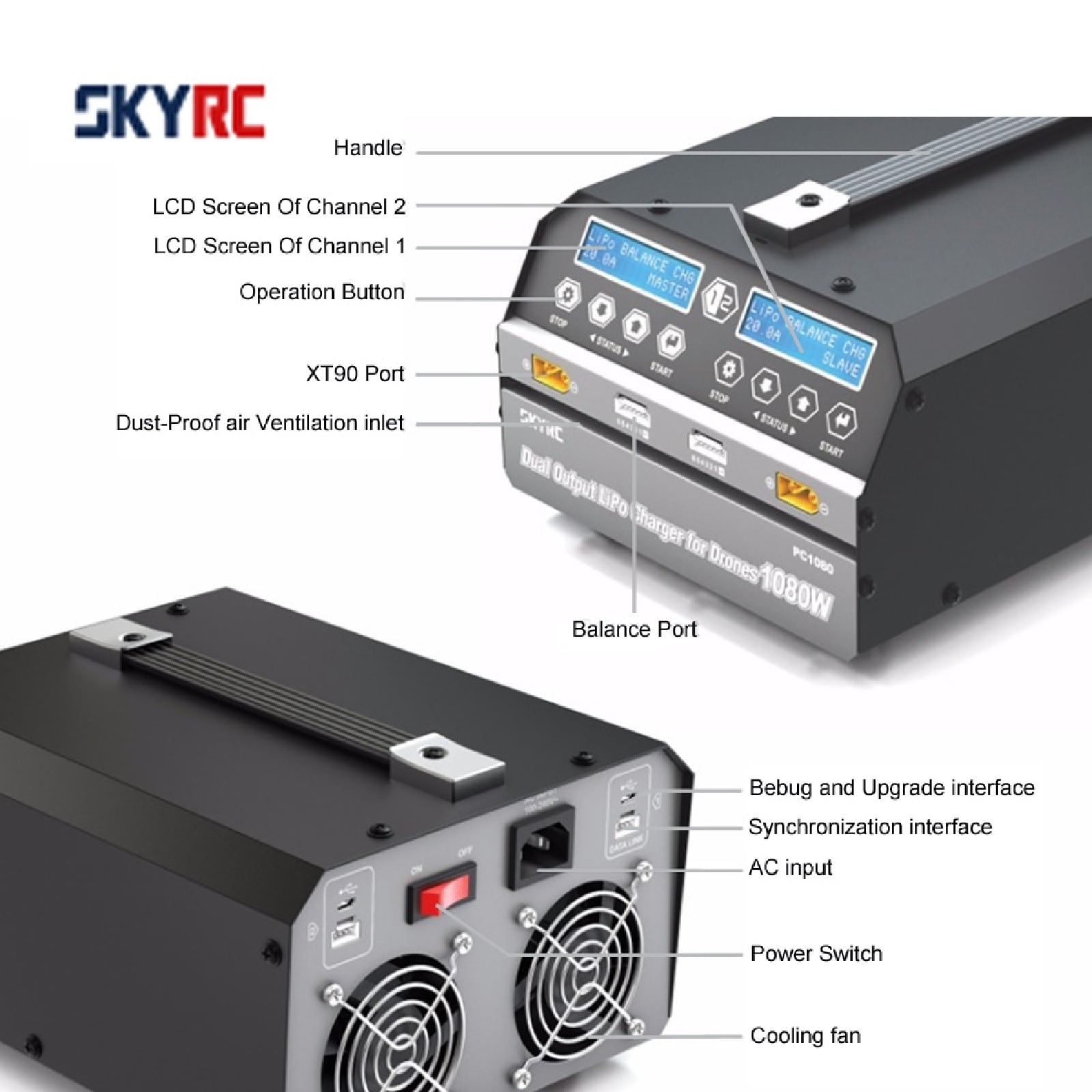 SkyRC PC1080 Dual Channel 1080W 6S LiPo Charger