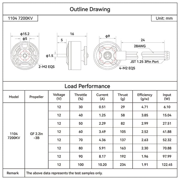 BetaFPV LAVA Series 1104 7200KV Brushless Motor