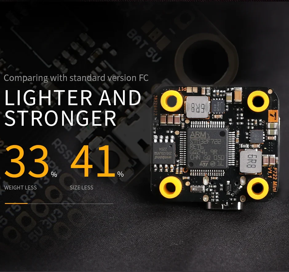 T-Motor Mini F7 20×20 Flight Controller (HD+VTX+VTX Switch, BMI270)