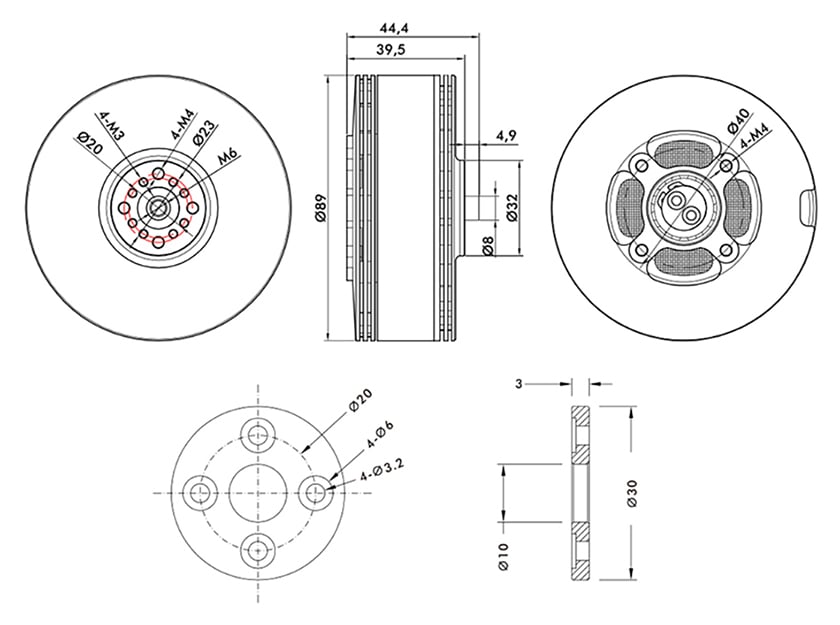 TMOTOR MN805-S IP45 MULTIROTOR FIXED WING UAV MOTOR KV150