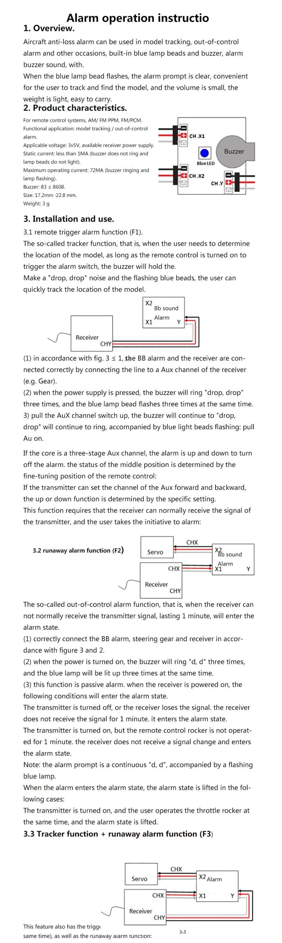 Lost Model Tracking Alarm Buzzer for RC Receivers