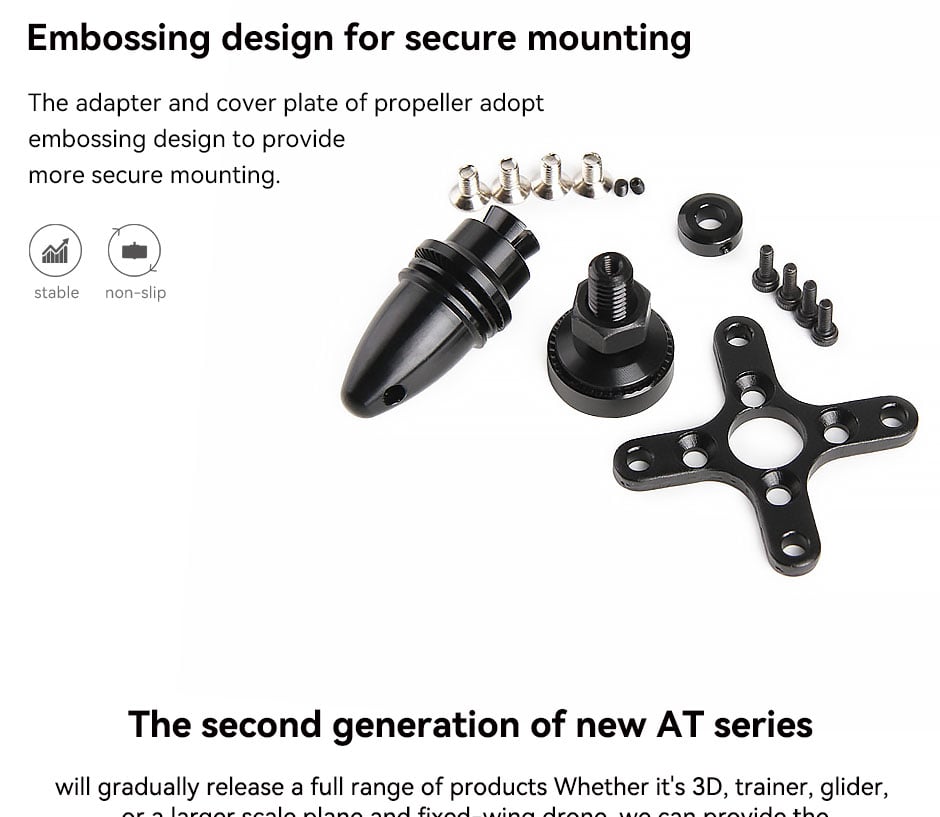T-Motor AT2312 Long Shaft Fixed-Wing Brushless Motor