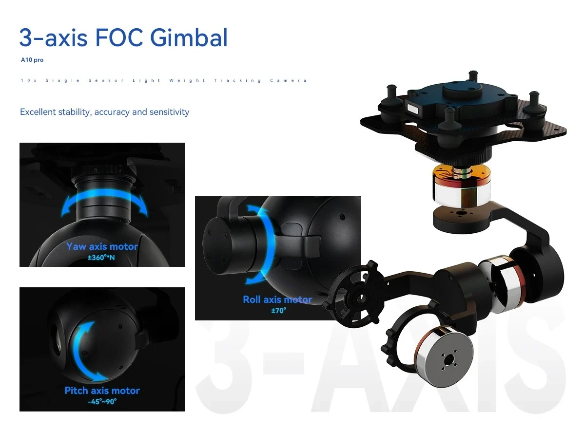 Viewpro A10 Pro 10x Zoom AI Tracking 3-Axis Gimbal Camera
