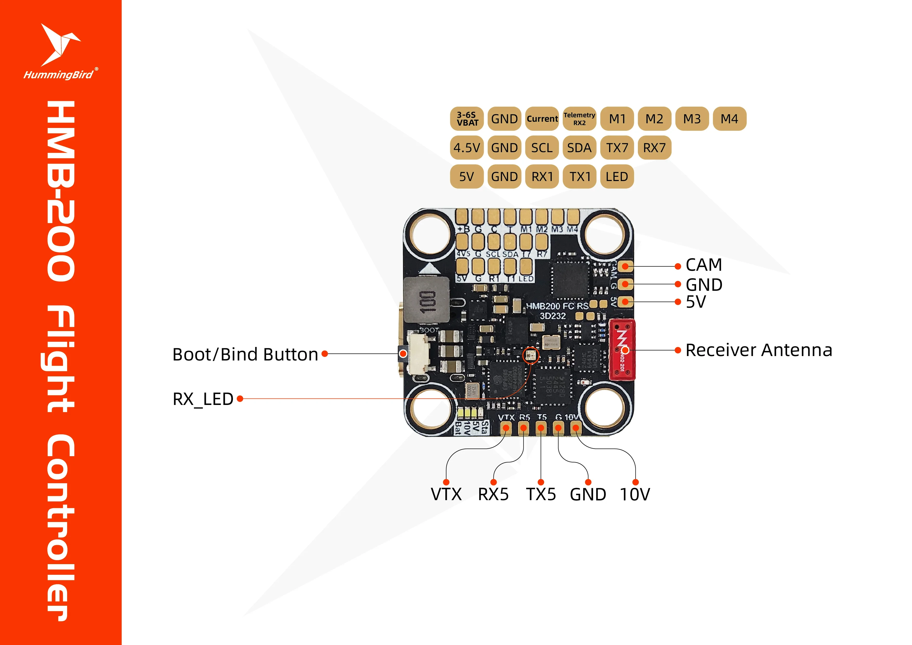 Hummingbird 200 RaceSpec Stack 20x20mm – ELRS FC + 80A AM32 ESC