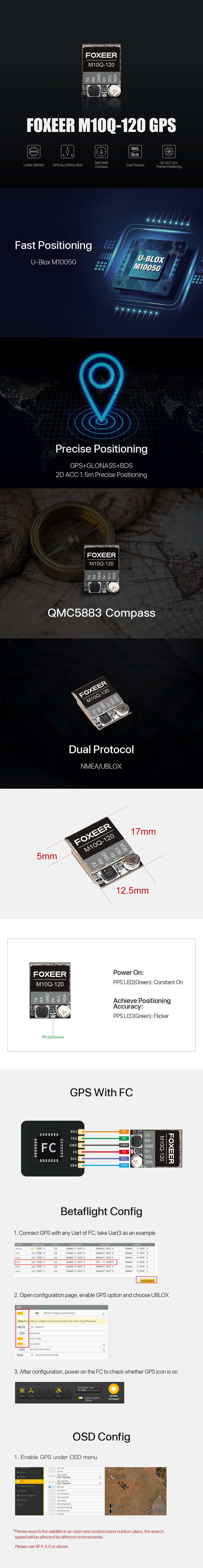 Foxeer M10Q-120 GPS with 5883 Compass