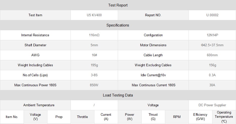 T-Motor U Power U5 400KV Waterproof Brushless Motor