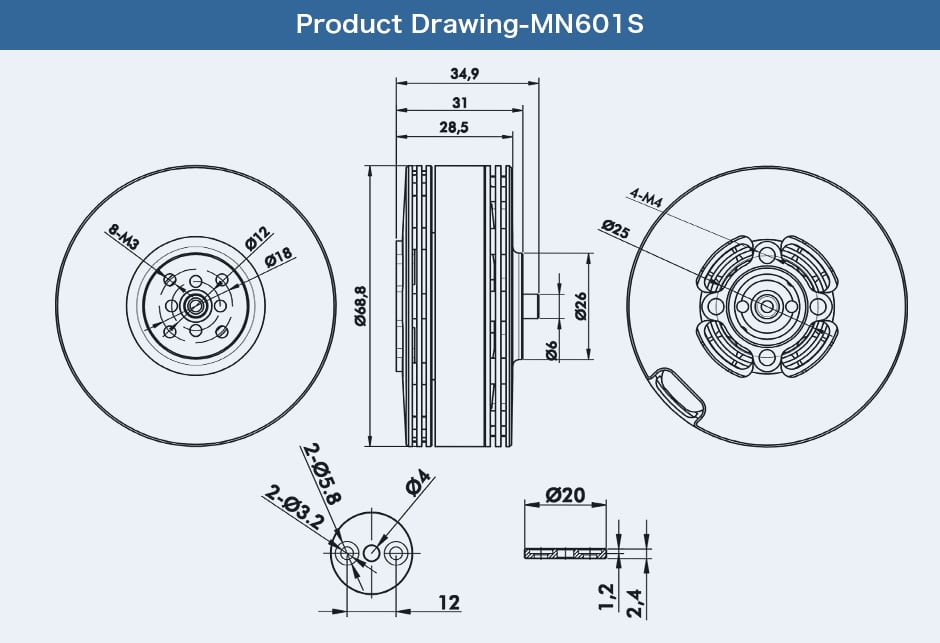 T-Motor Navigator MN601-S Waterproof Motor 170KV/320KV (2PCS/Set)