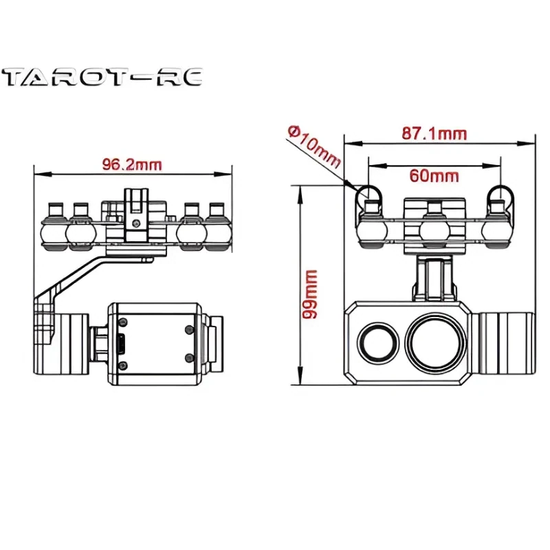 Tarot TL3T21 3-Axis Dual-Sensor Gimbal Camera (640x512 Thermal)