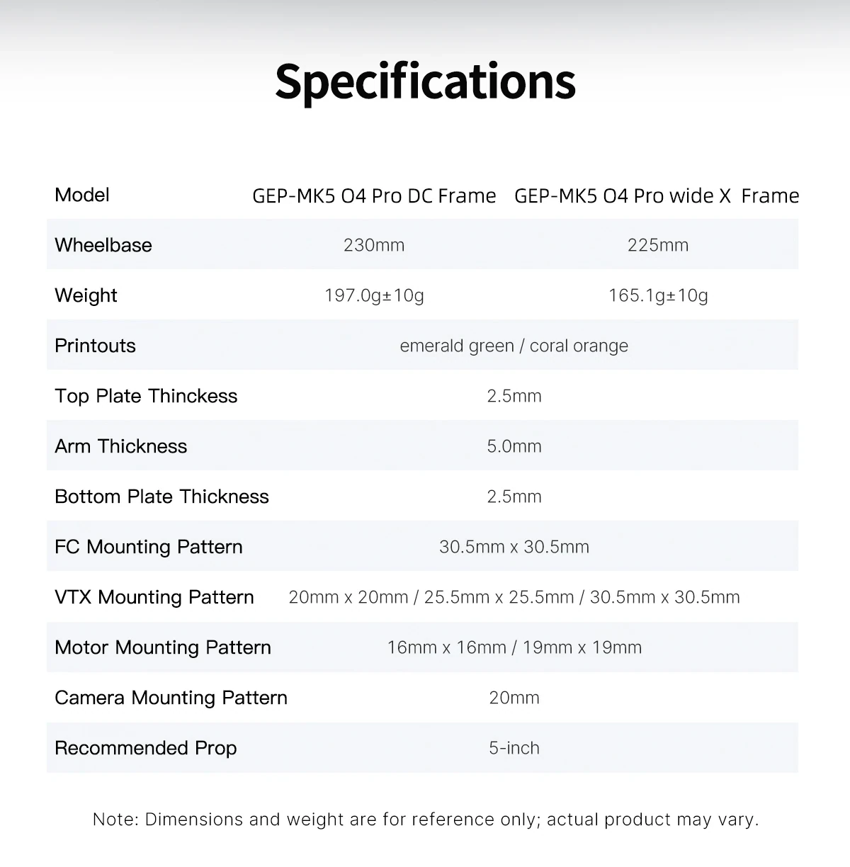 GEPRC GEP-MK5 O4 Pro Wide X / DC Frame