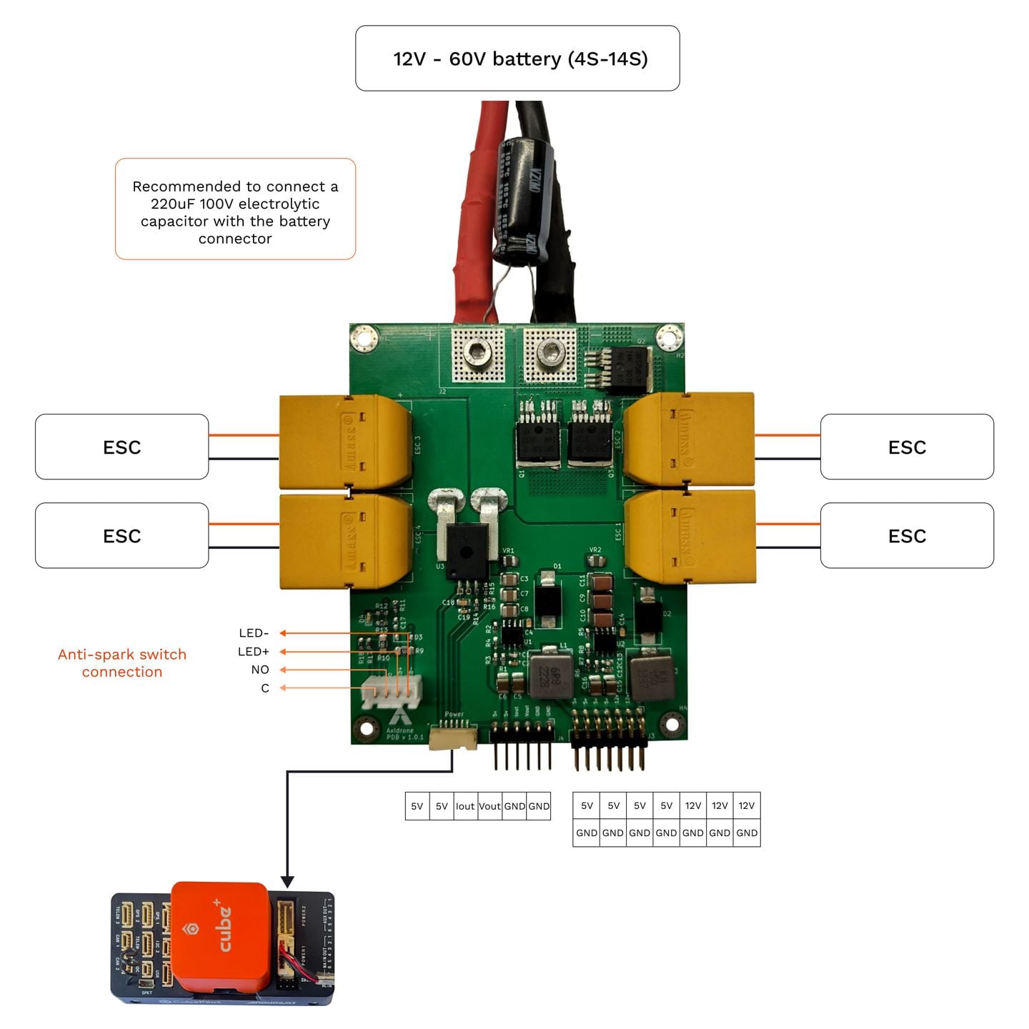 Axldrone Power Distribution Board 200A