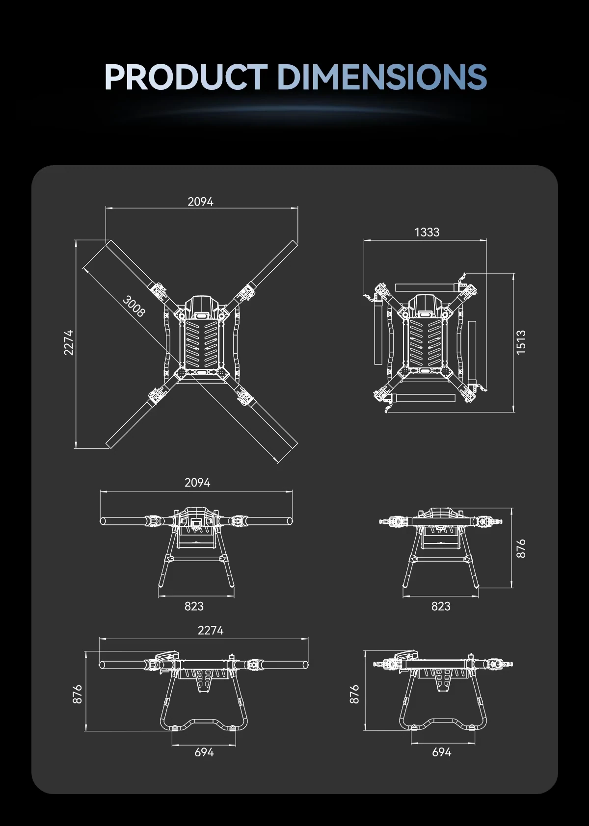 EFT X2800 Heavy-Lift Industrial Drone Frame