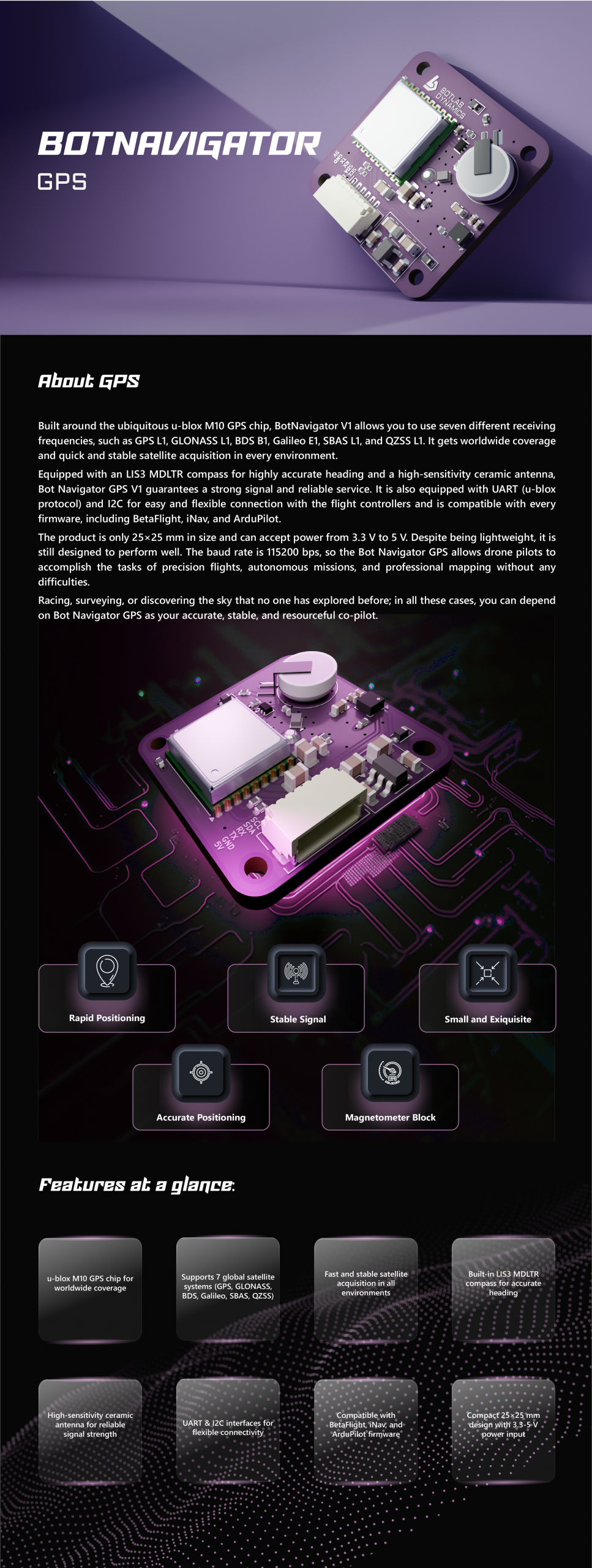 Botlab Dynamics BotNavigator GNSS V1 Module