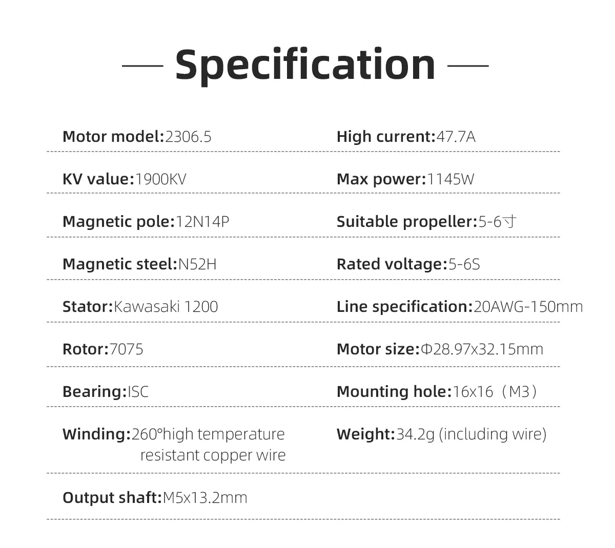 HGLRC Specter 2306.5 1900KV Motor