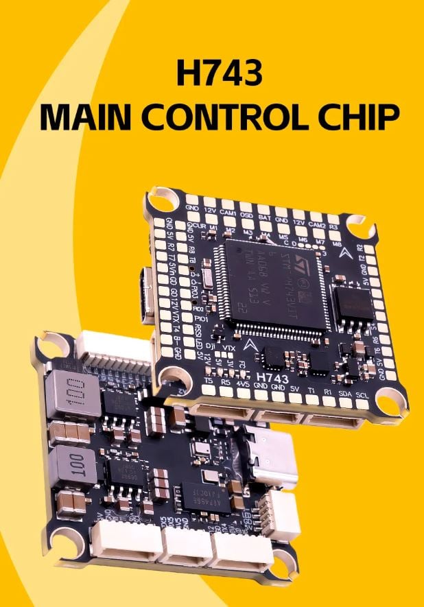 HPXGRC H743 Flight Controller with Dual Gyro, Barometer & 16MB Flash