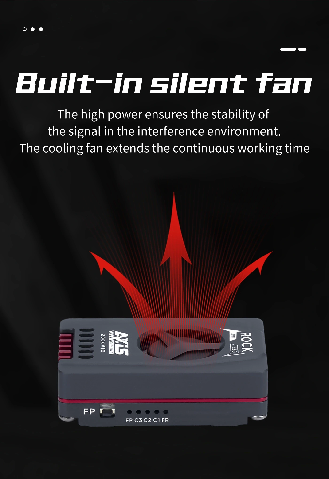 Axisflying ROCK 5.8GHz 3W Analog VTX with Mic