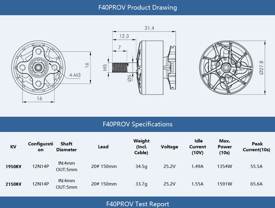 T-Motor F40 Pro V 2306.8 6S Motor