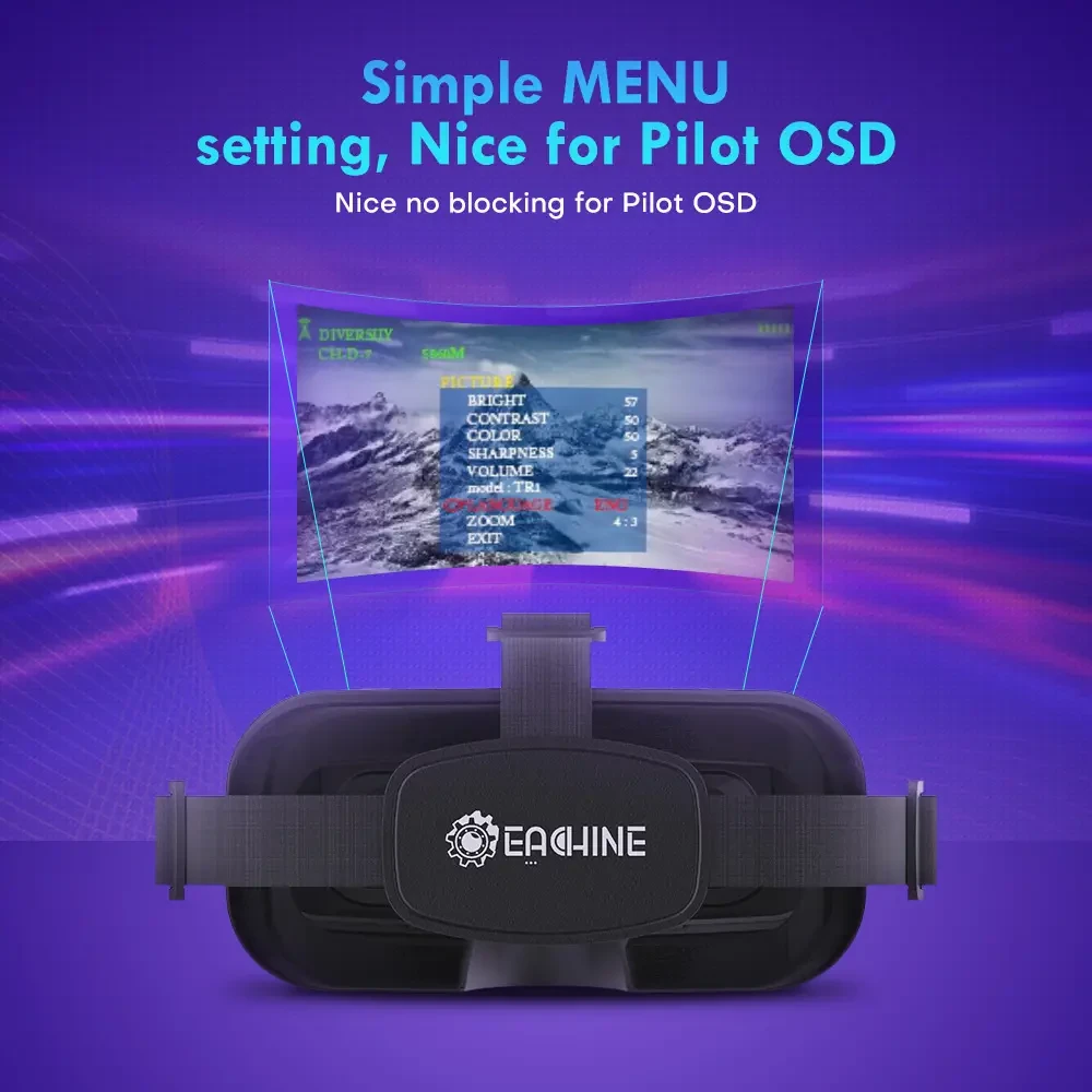 Eachine EV800DM Varifocal 5.8GHz 40CH Diversity FPV Goggles with DVR
