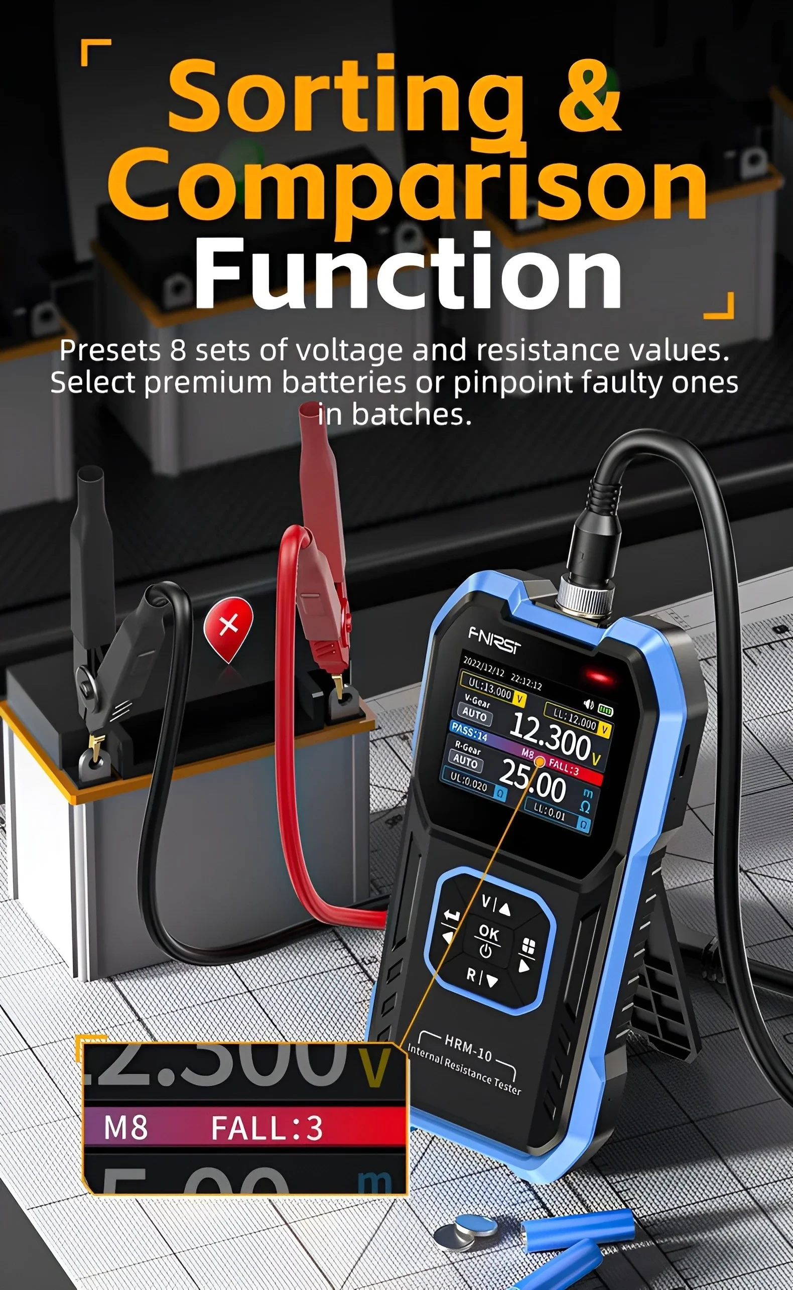 FNIRSI HRM-10 Battery Voltage Internal Resistance Tester