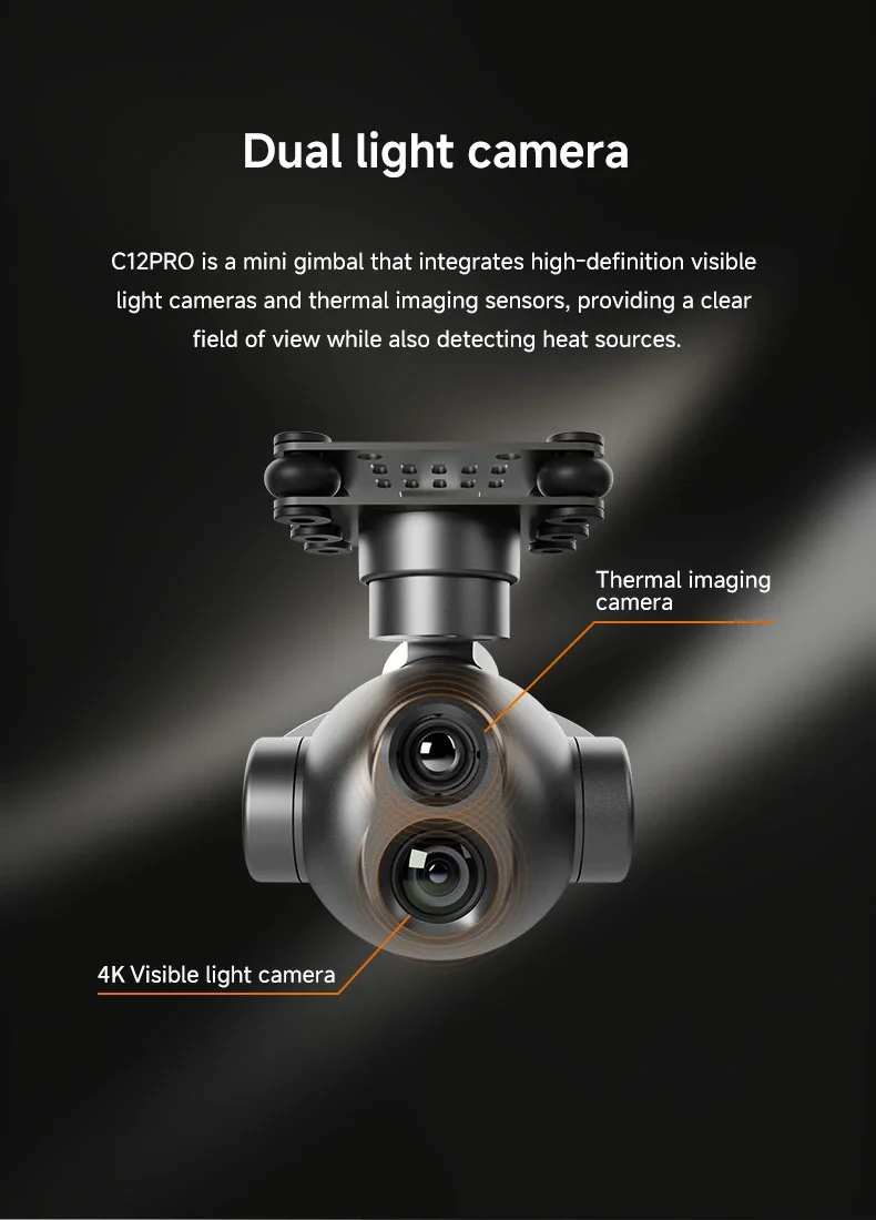 Skydroid C12 Pro Dual-Light 3-Axis Thermal Gimbal Camera