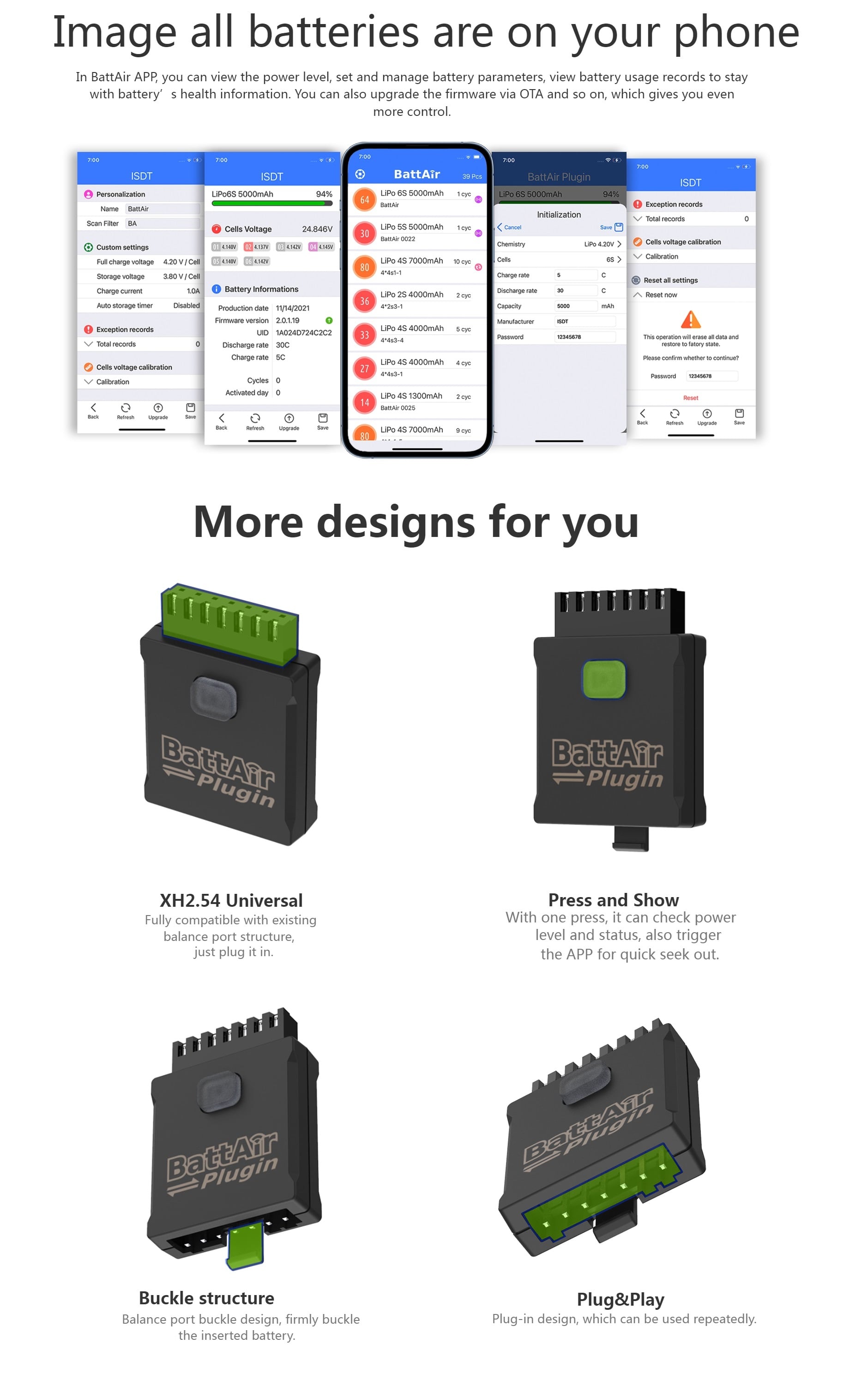 ISDT BAP2 BattAir Plugin 2S Smart Battery Converter