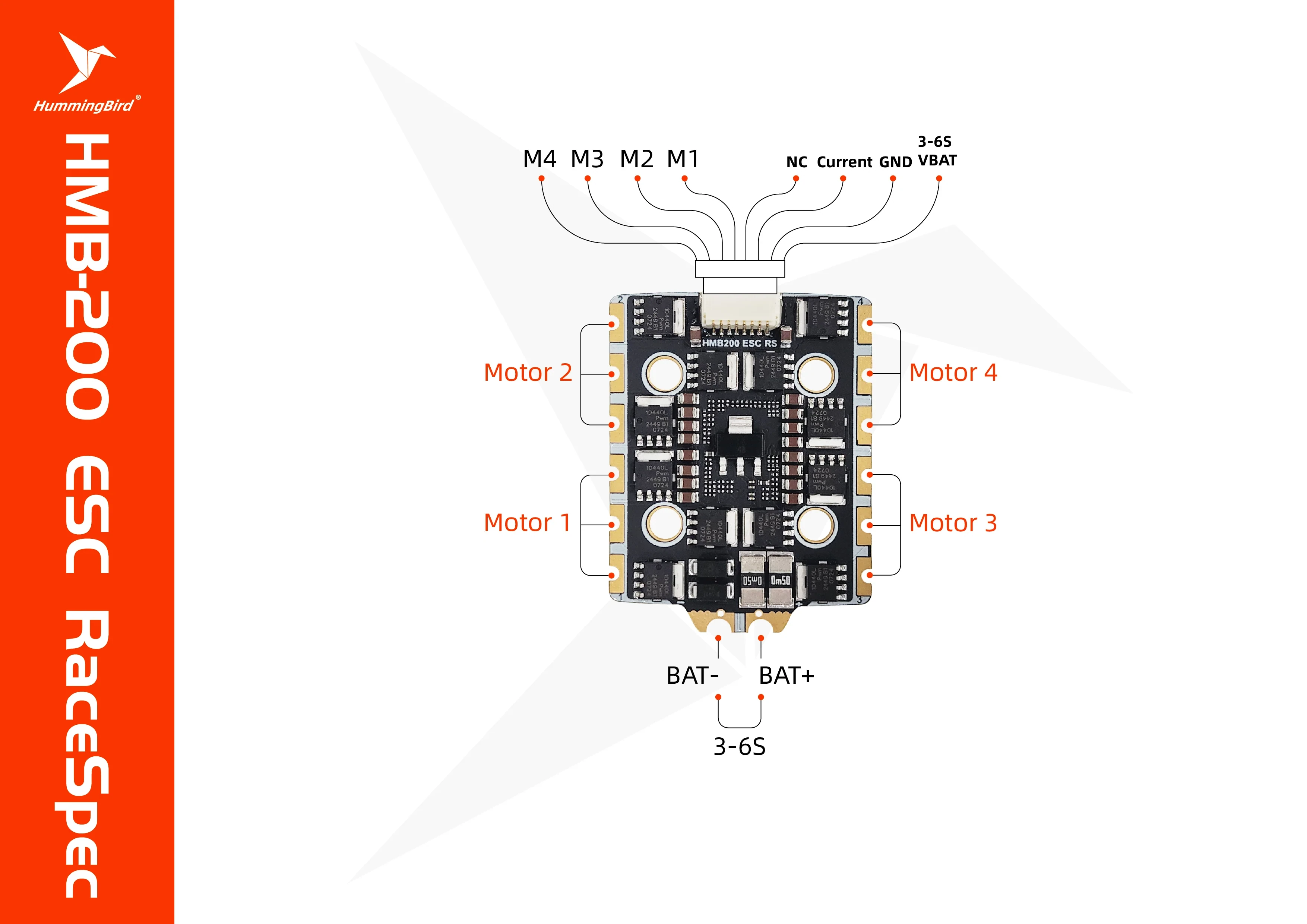Hummingbird 200 RaceSpec Stack 20x20mm – ELRS FC + 80A AM32 ESC