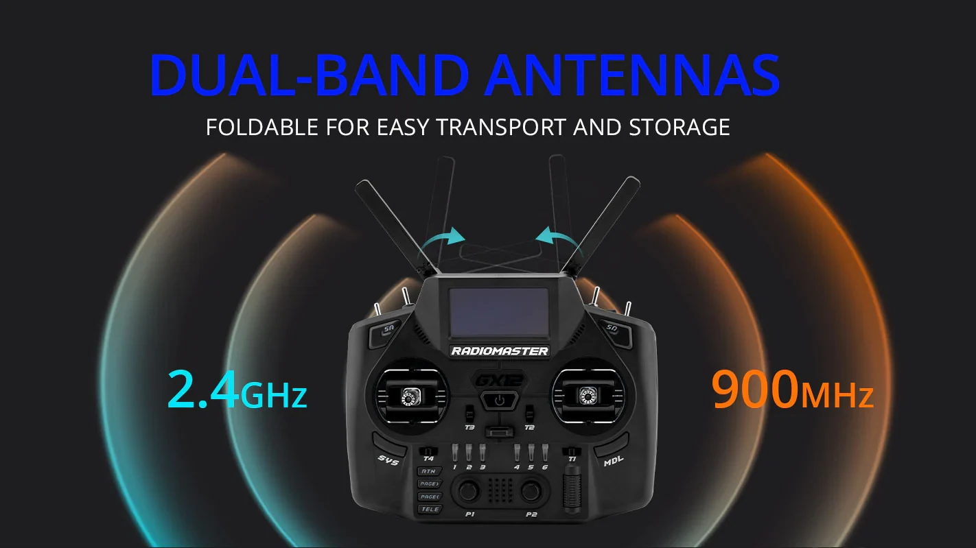 RadioMaster GX12 Dual-Band Gemini-X Radio Controller (ELRS, M2)