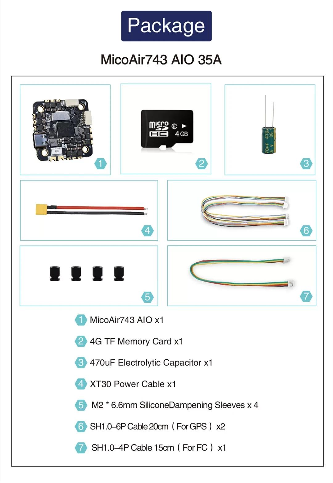 MicoAir H743 AIO 35A AM32 Flight Controller & ESC (25×25)