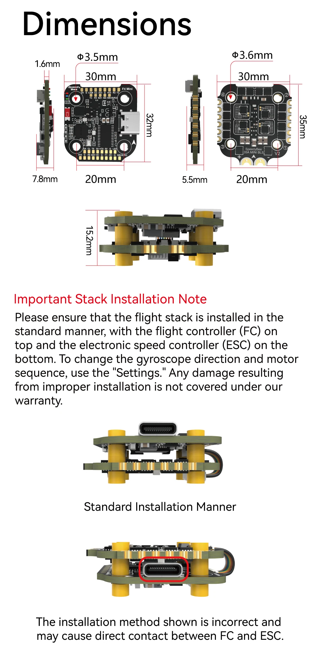 SpeedyBee F405 Mini BLS 35A 20×20 Stack