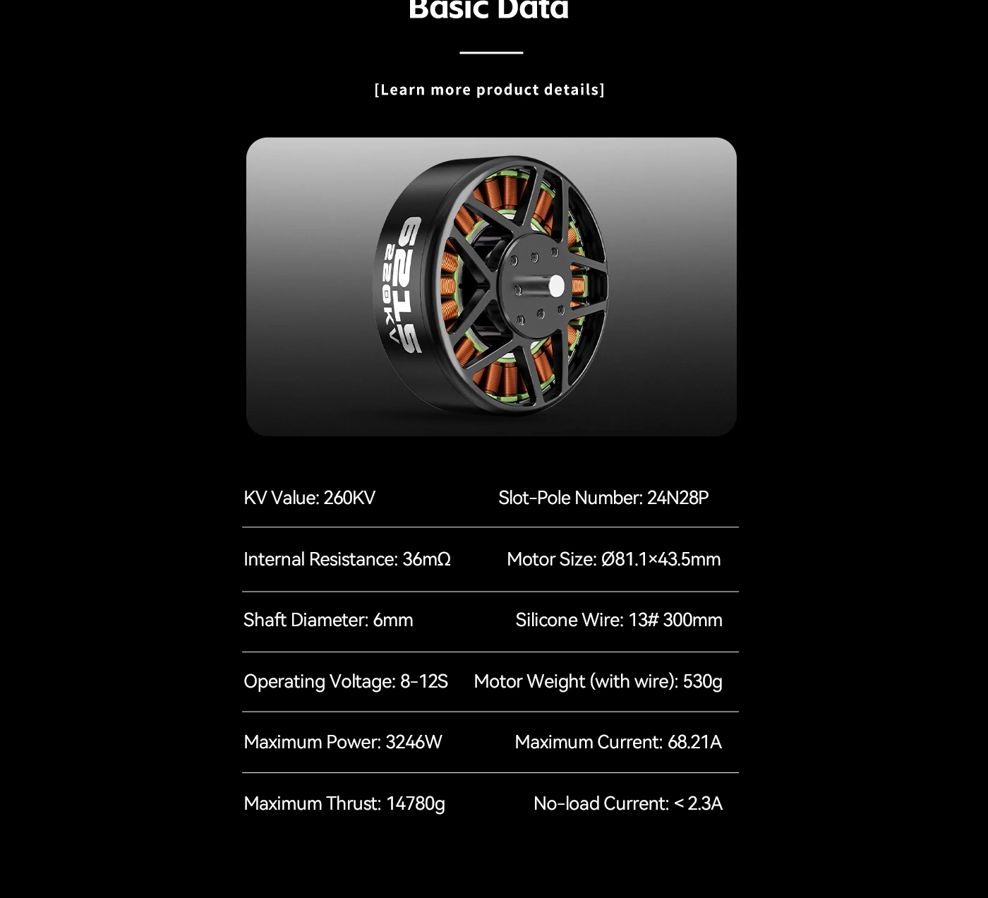 Axisflying AZ7215 260KV 8-12S Brushless Motor