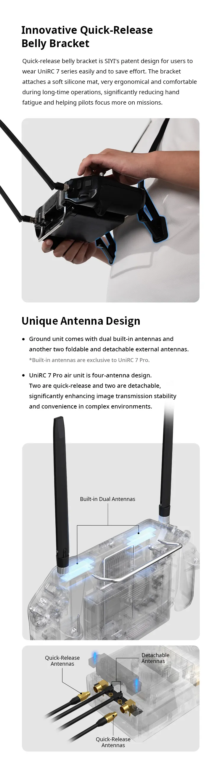 SIYI UniRC 7 Pro 2.4/5.8GHz Dual-Band Handheld Ground Station