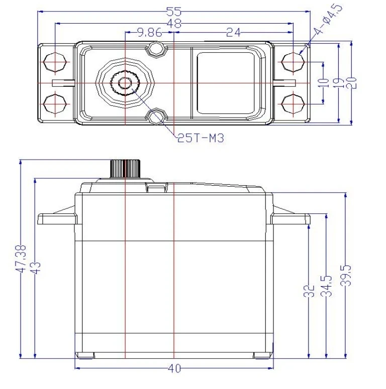 Feetech FT5320M 7.4V 20kg.cm 180° Metal Gear Digital Servo