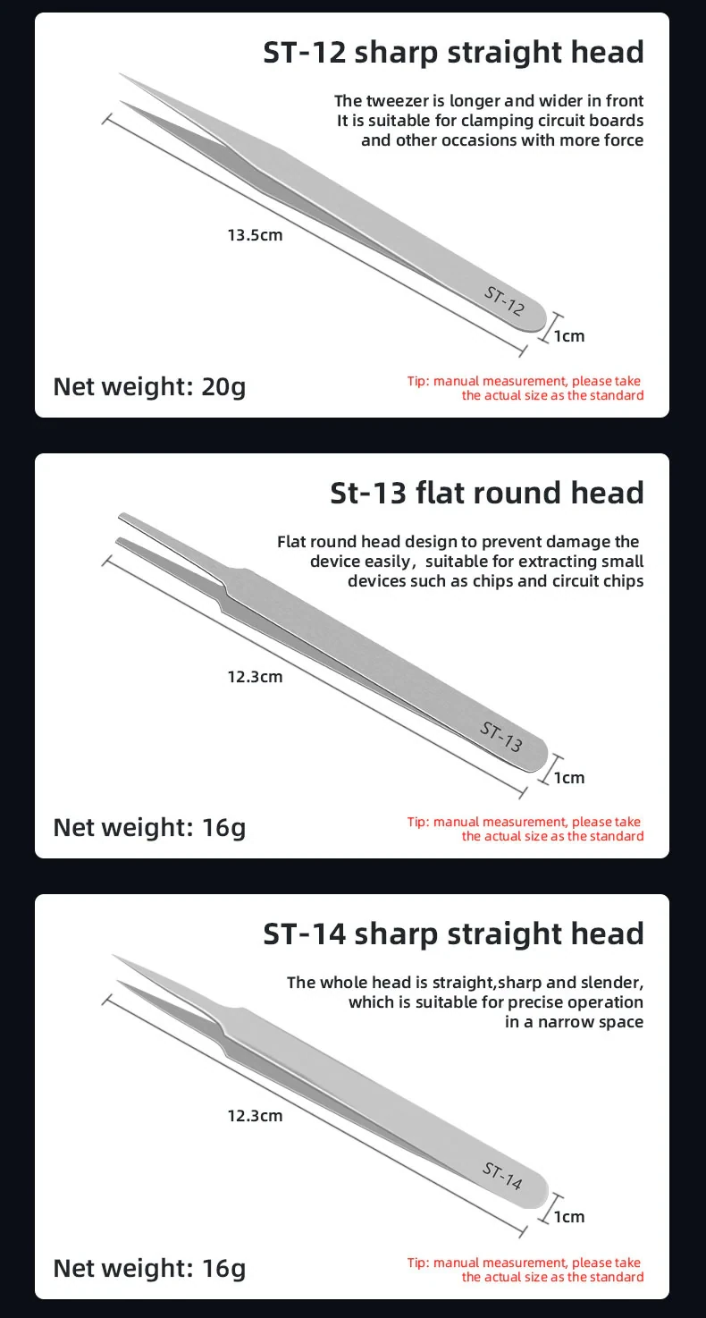SEQURE High-Precision Anti-Static Tweezers Set