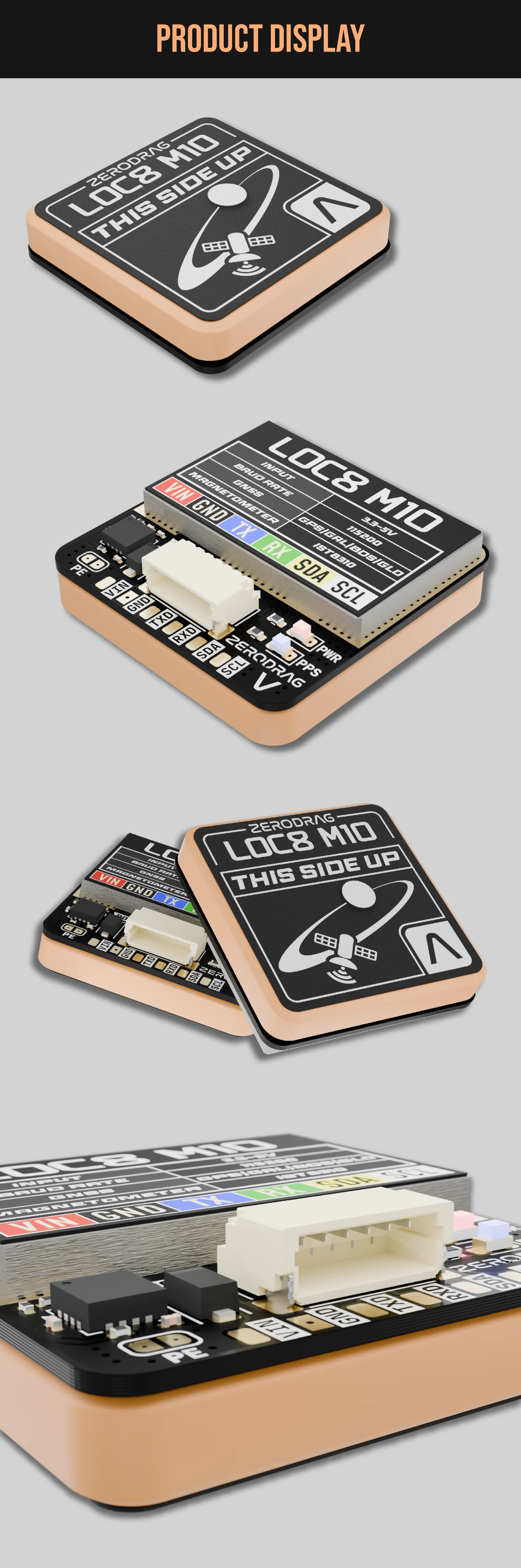 Zerodrag LOC8-M10 GPS Module with Compass