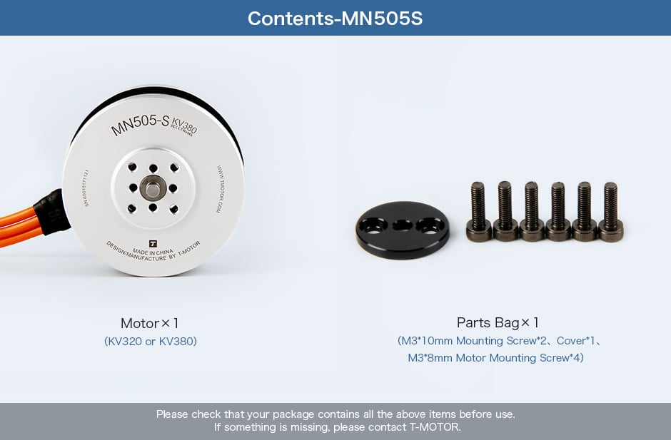 T-Motor Navigator MN505-S Waterproof Motor 320KV/380KV