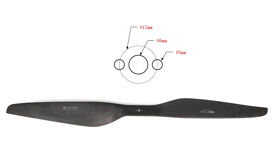 T-Motor P24*7.2 Carbon Fiber Propeller with 10mm Hole (2PCS/Pair)
