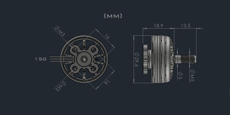 AMAX Competition 2308 Brushless Motor 1000KV/1600KV