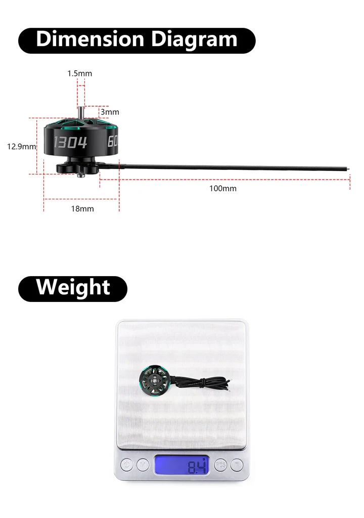 Sub250 1304 6000KV Motor