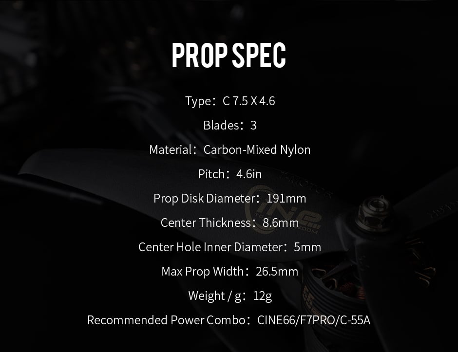 T-Motor C7.5x4.6 Cinematic FPV Propeller (2 pcs)