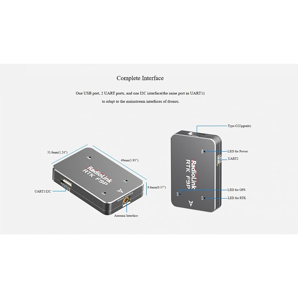 Radiolink RTK F9P GNSS Rover Kit with ANT-M7 Antenna
