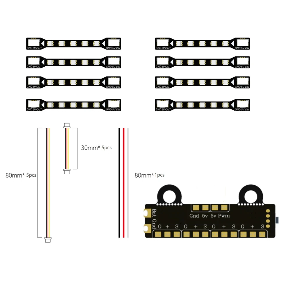 Skystars FPV LED Board Set with Control Panel (8pcs)